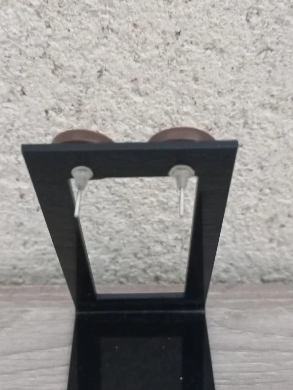 Pareja De Aretes De Clavo "M&M's" Marrón – photo 2